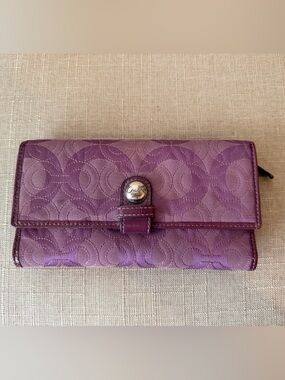 Coach Plum Signature Continental Wallet